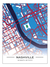 Football Stadion Map Poster Nashville