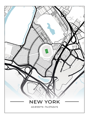Football Stadion Map Poster New York