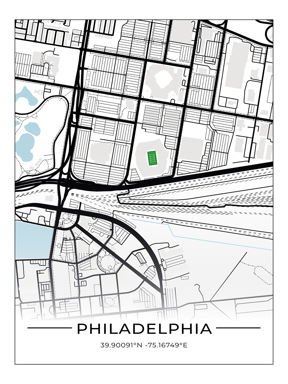 Football Stadion Map Poster Philadelphia