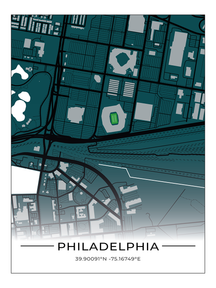 Football Stadion Map Poster Philadelphia