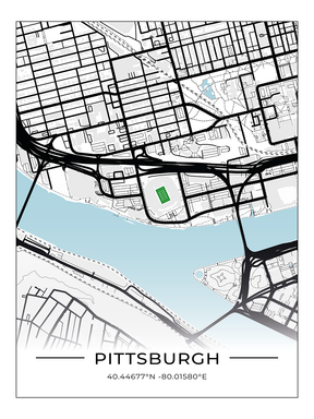 Football Stadion Map Poster Pittsburgh
