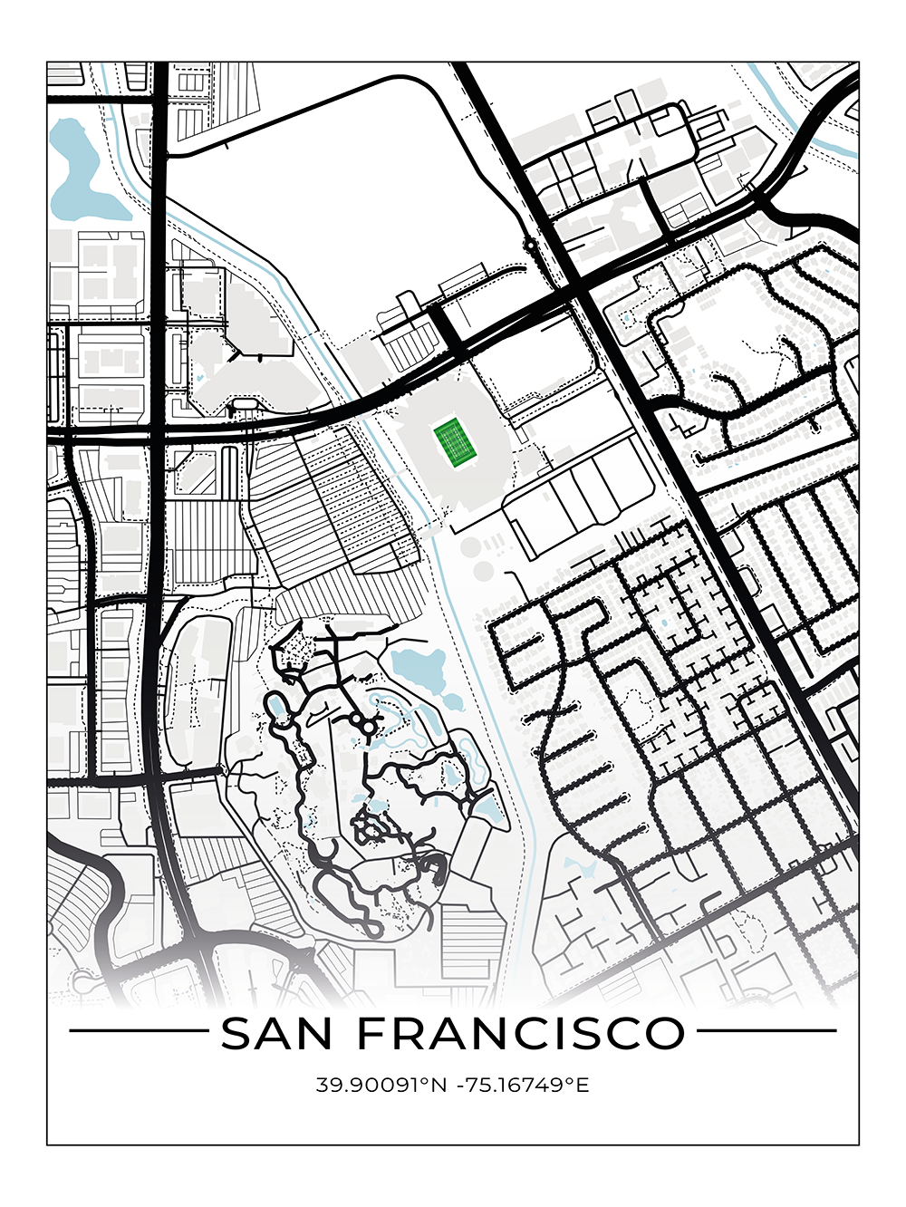 Football Stadion Map Poster San Francisco