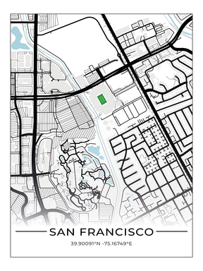 Football Stadion Map Poster San Francisco