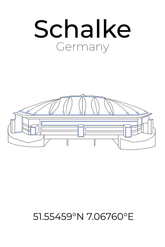 Stadion Poster Gelsenkirchen, Line Art Print