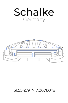 Stadion Poster Gelsenkirchen, Line Art Print