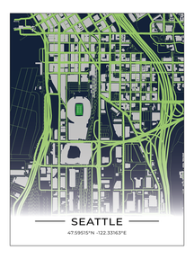 Football Stadion Map Poster Seattle