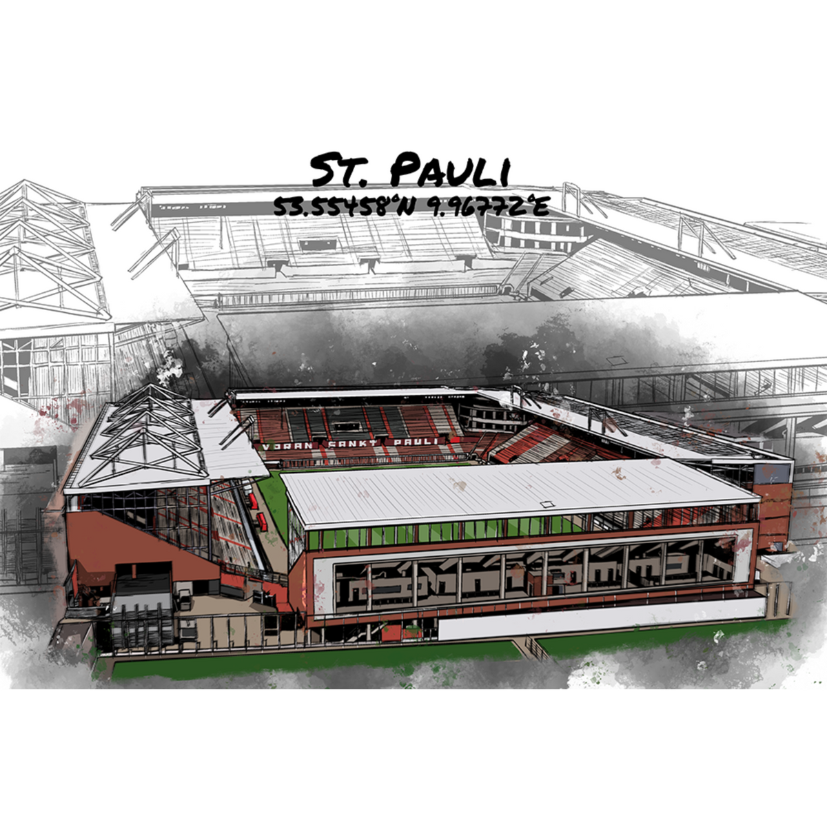 Stadion Poster St. Pauli Art Print