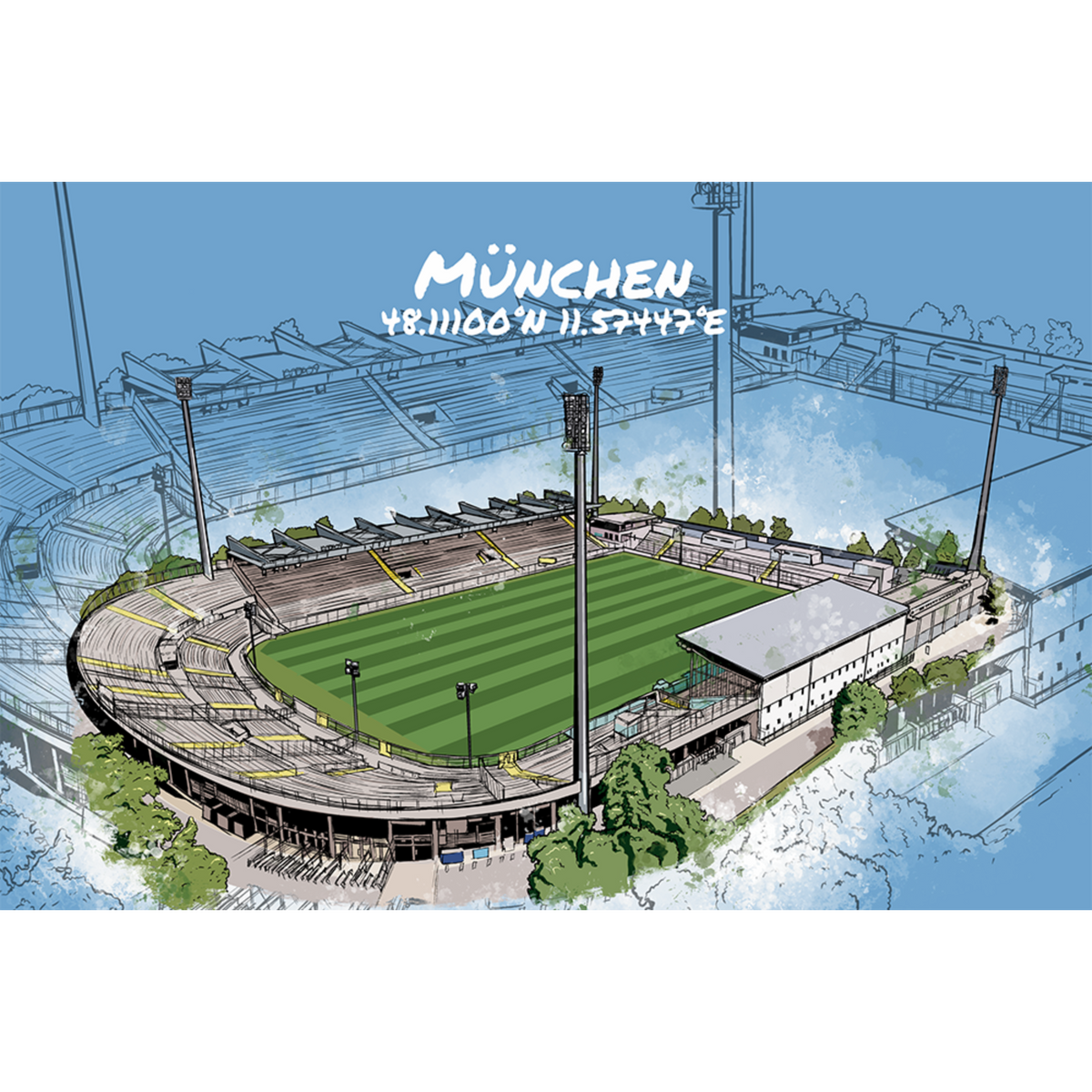 Stadion Poster München Art Print