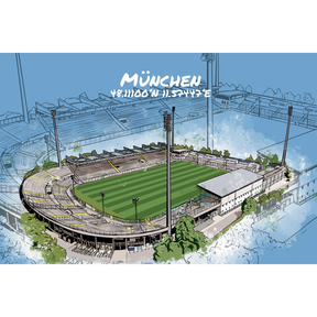 Stadion Poster München Art Print