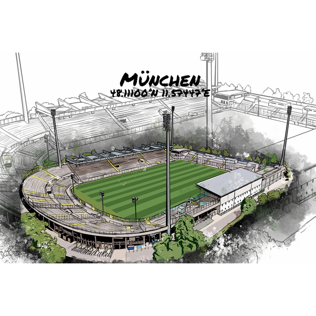 Stadion Poster München Art Print