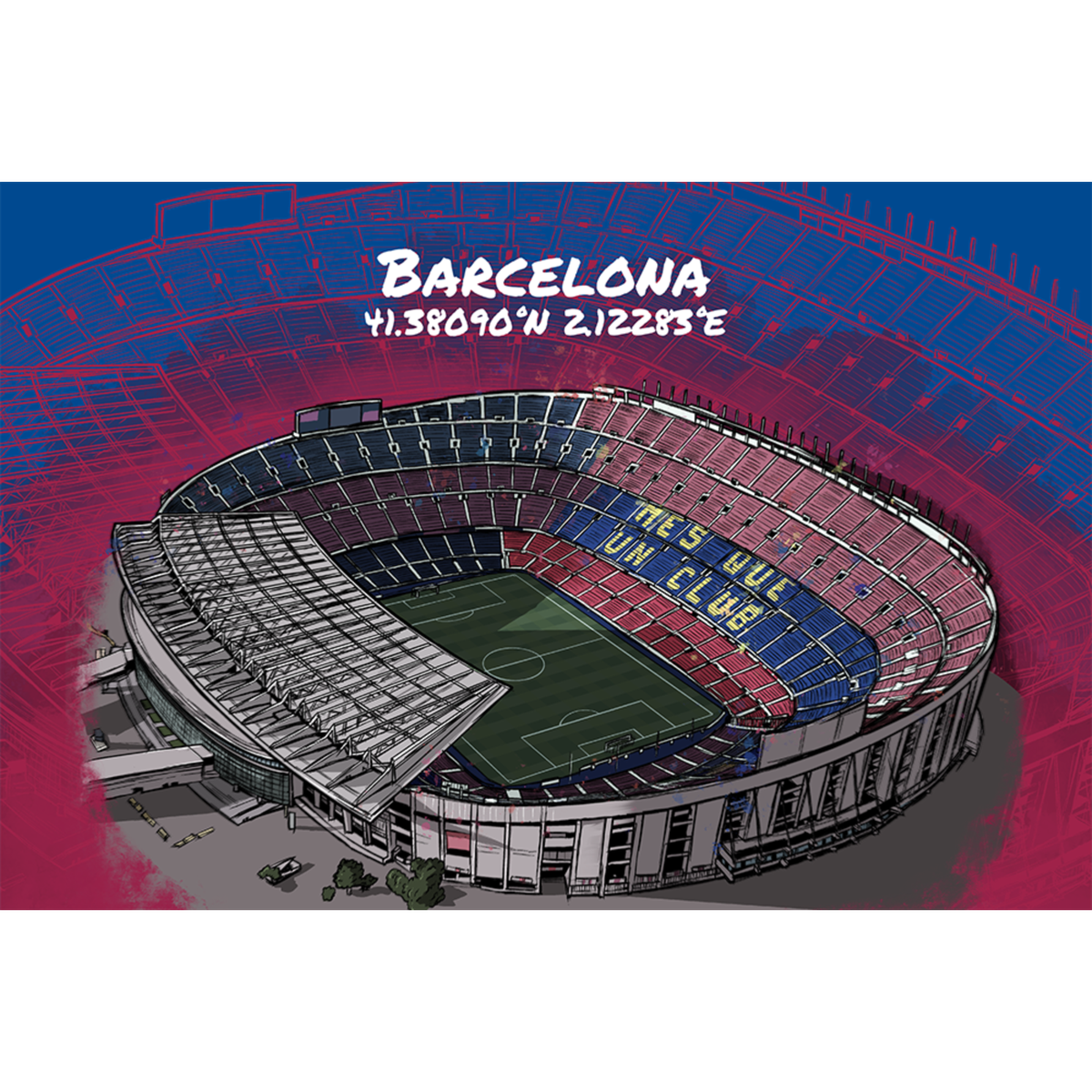 Stadion Poster Barcelona Art Print - Vor Umbau