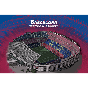 Stadion Poster Barcelona Art Print - Vor Umbau