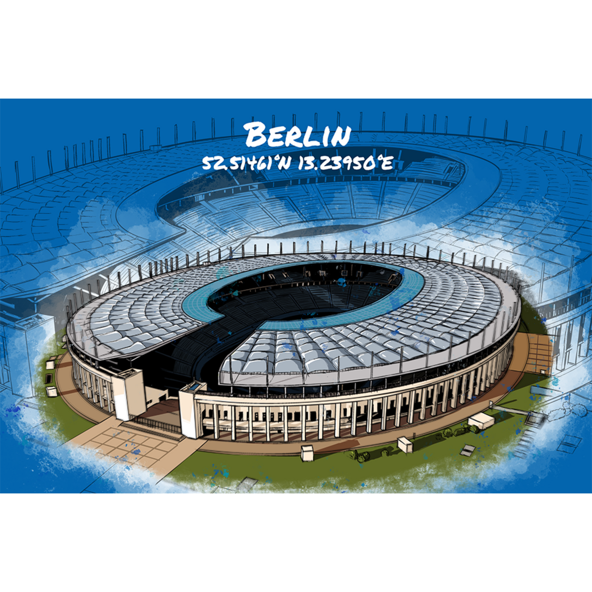 Stadion Poster Berlin Art Print