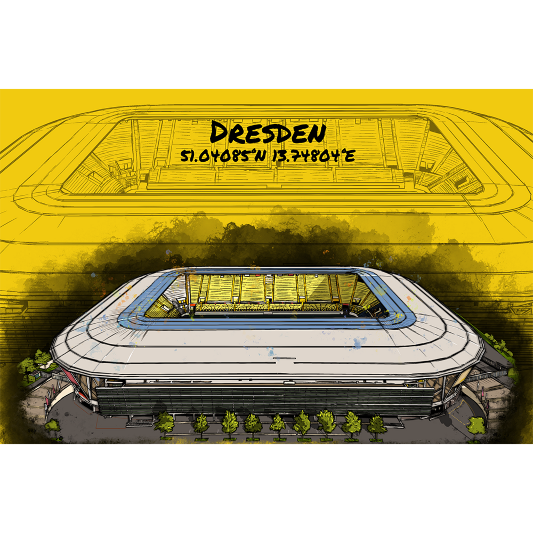 Stadion Poster Dresden Art Print