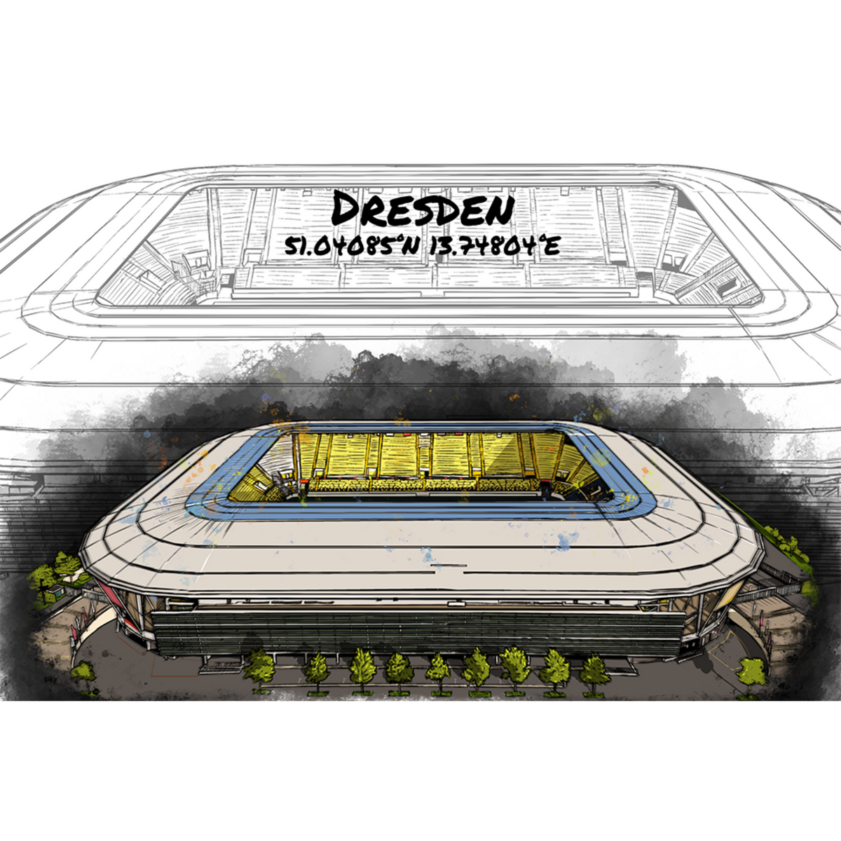 Stadion Poster Dresden Art Print