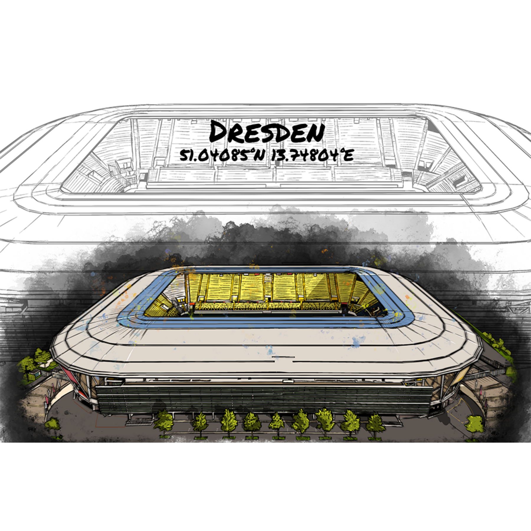 Stadion Poster Dresden Art Print