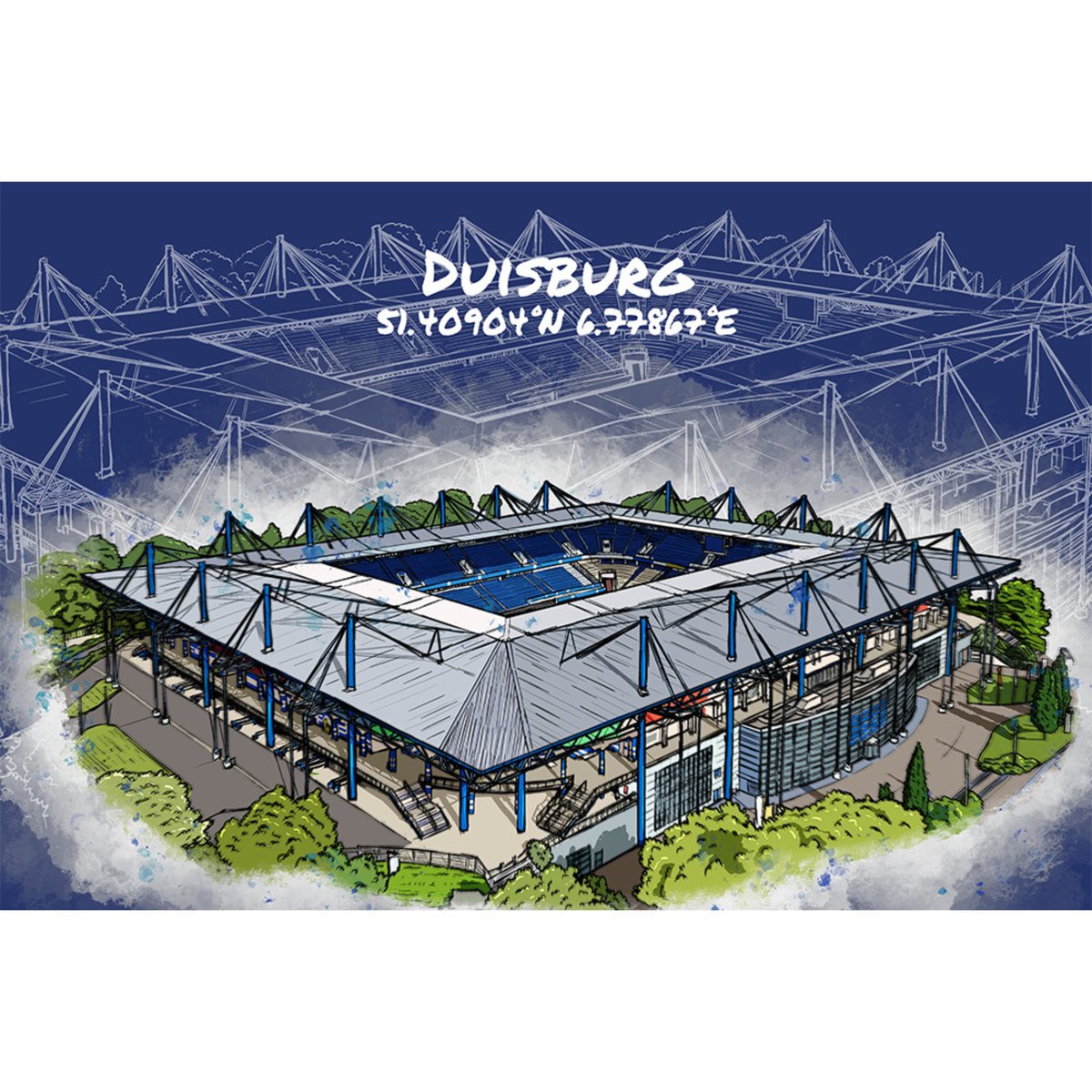 Stadion Poster Duisburg Art Print
