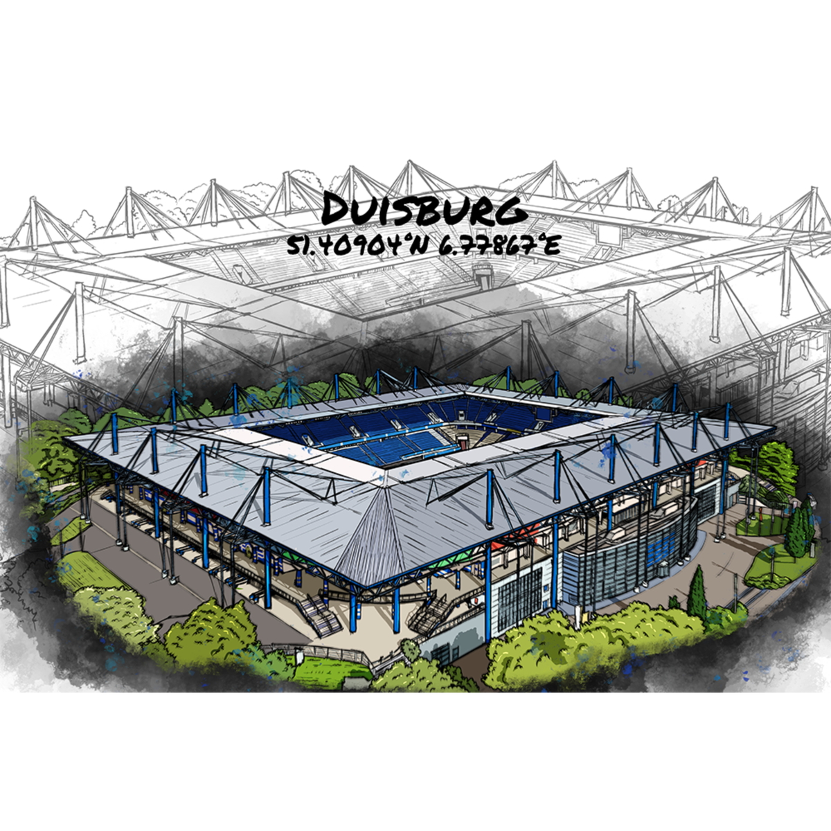 Stadion Poster Duisburg Art Print