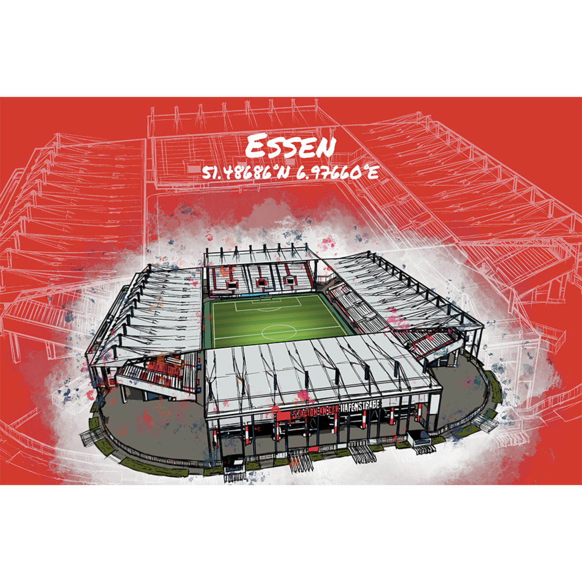 Stadion Poster Essen Art Print