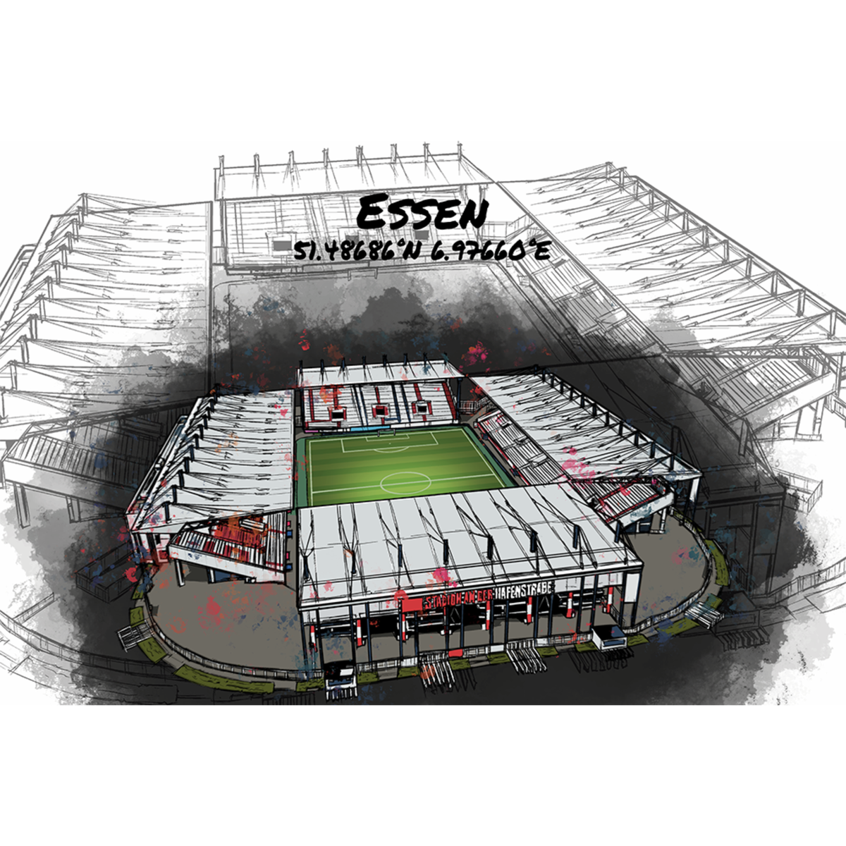 Stadion Poster Essen Art Print