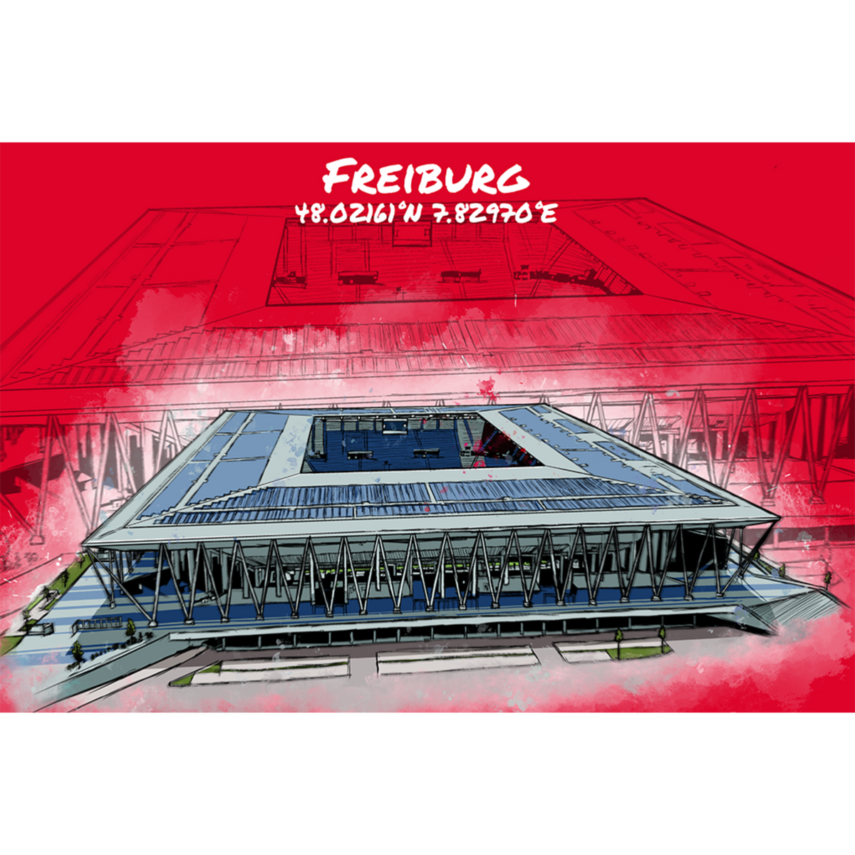 Stadion Poster Freiburg Art Print