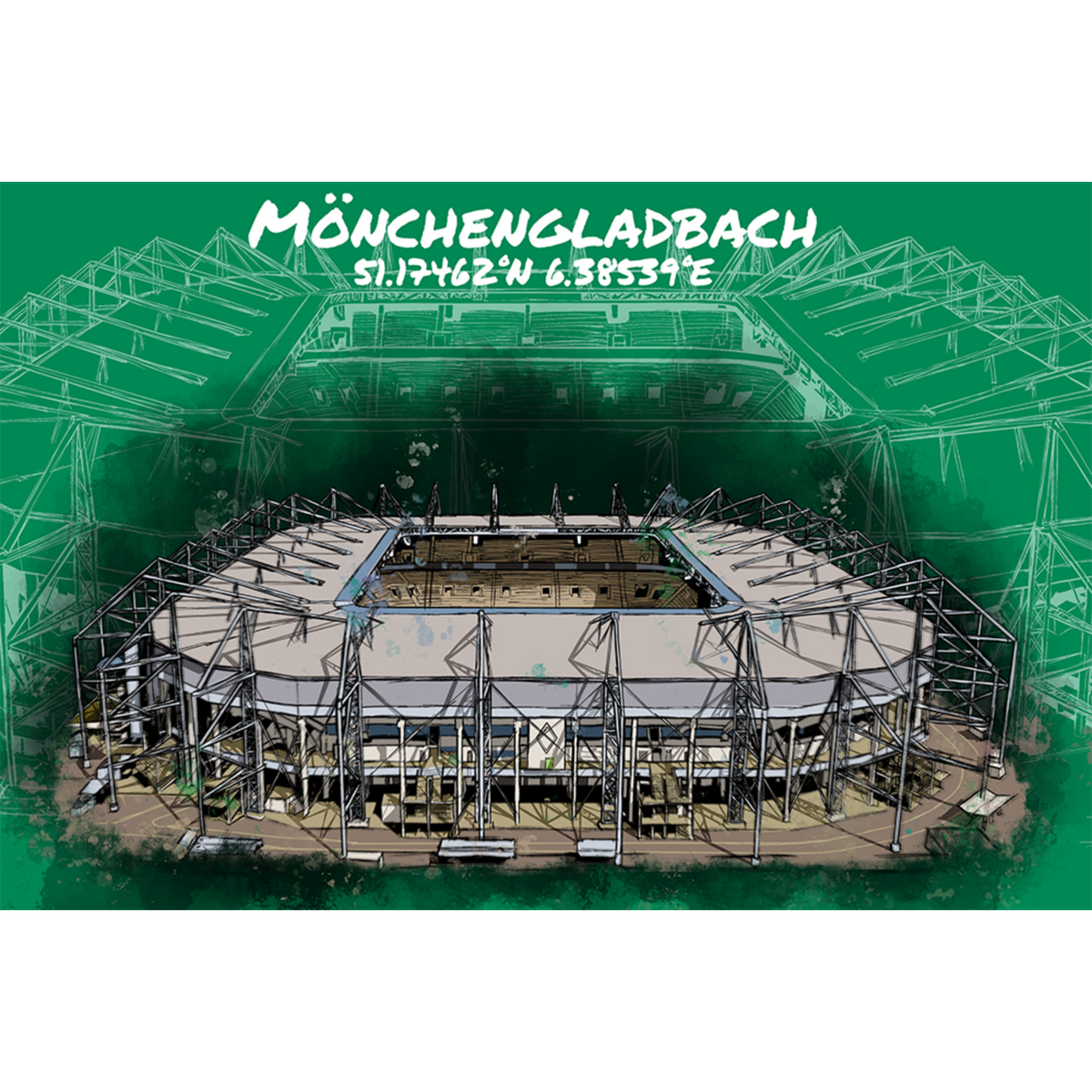 Stadion Poster Gladbach Art Print