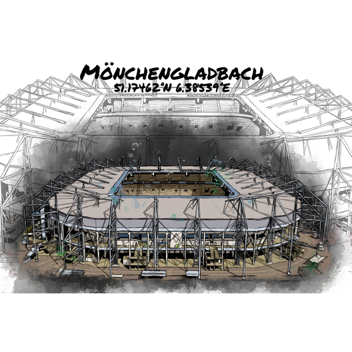 Stadion Poster Gladbach Art Print
