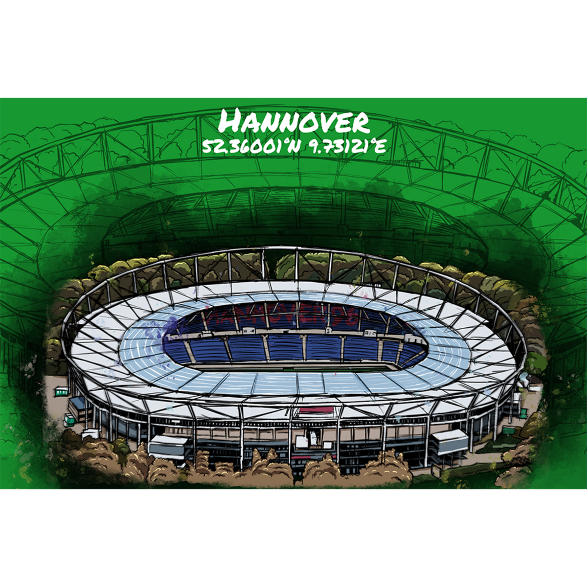 Stadion Poster Hannover Art Print