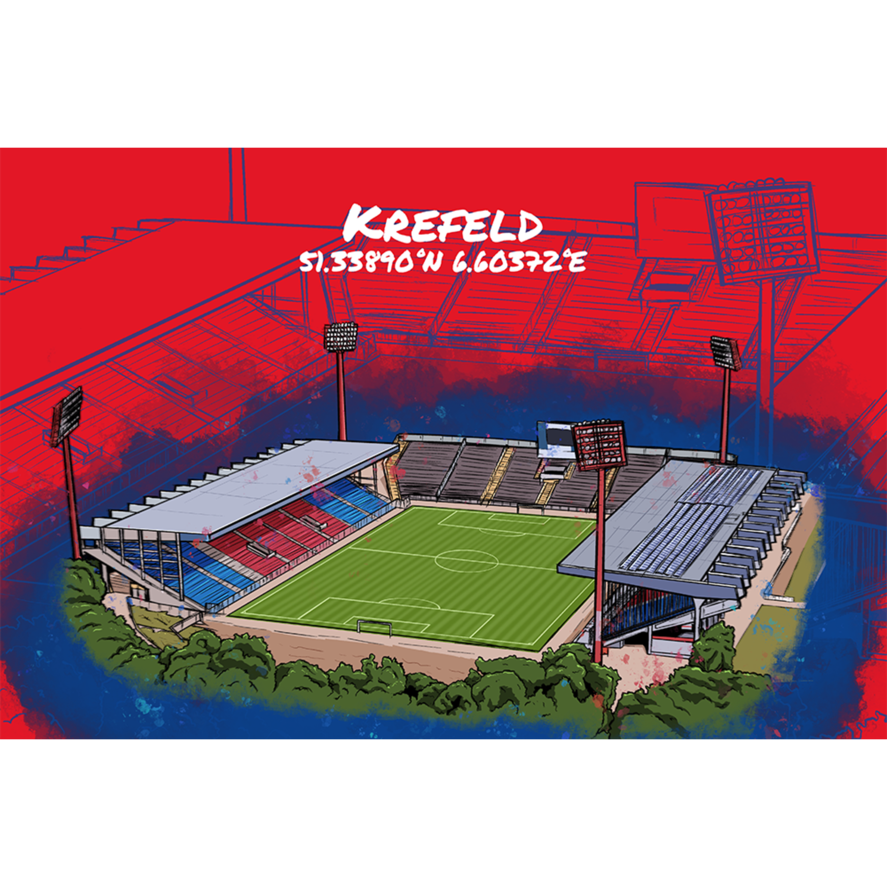 Stadion Poster Krefeld Art Print