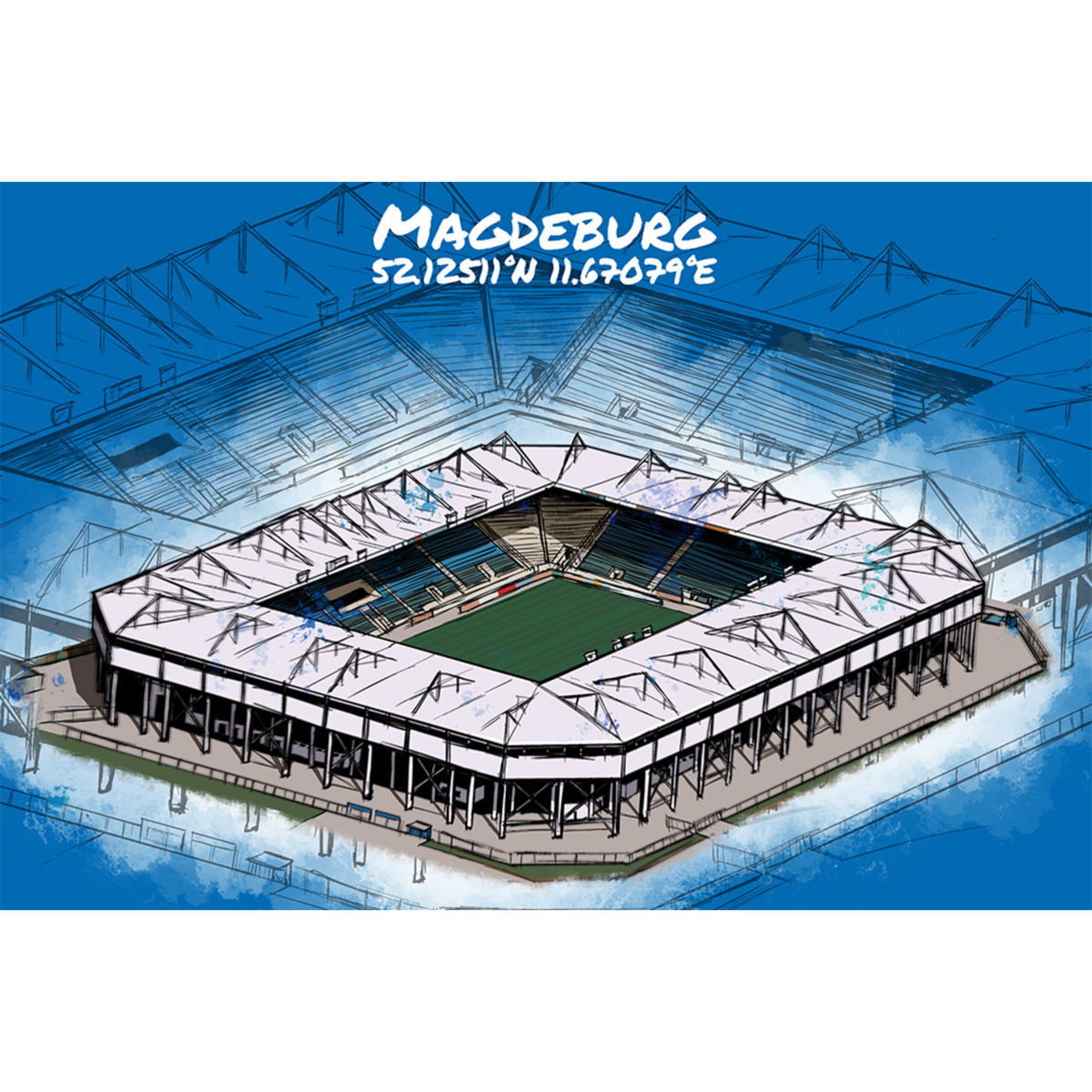 Stadion Poster Magdeburg Art Print