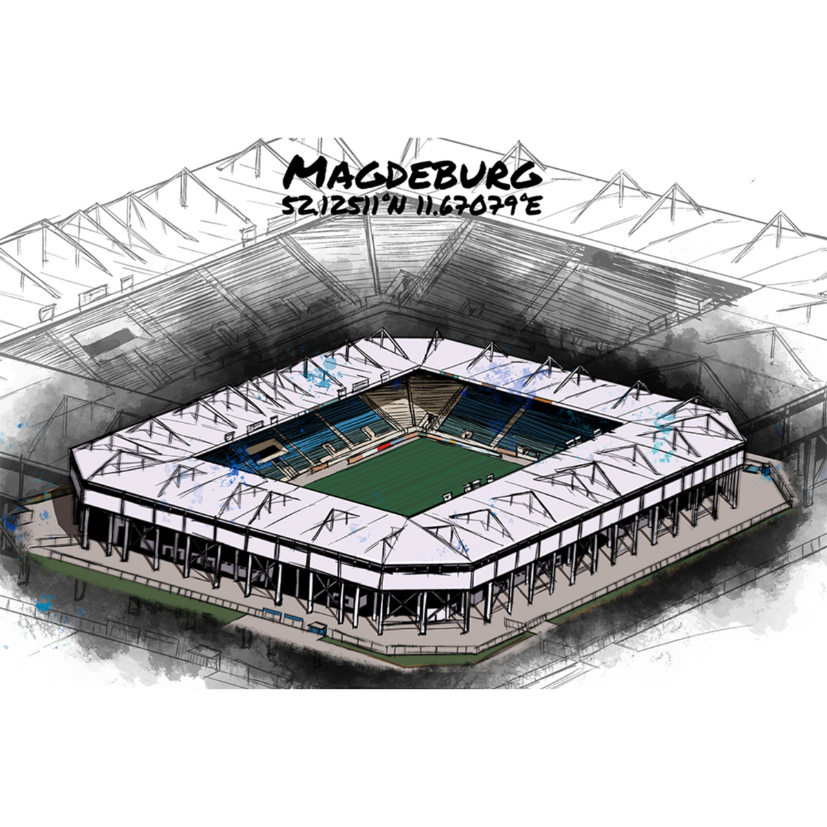 Stadion Poster Magdeburg Art Print