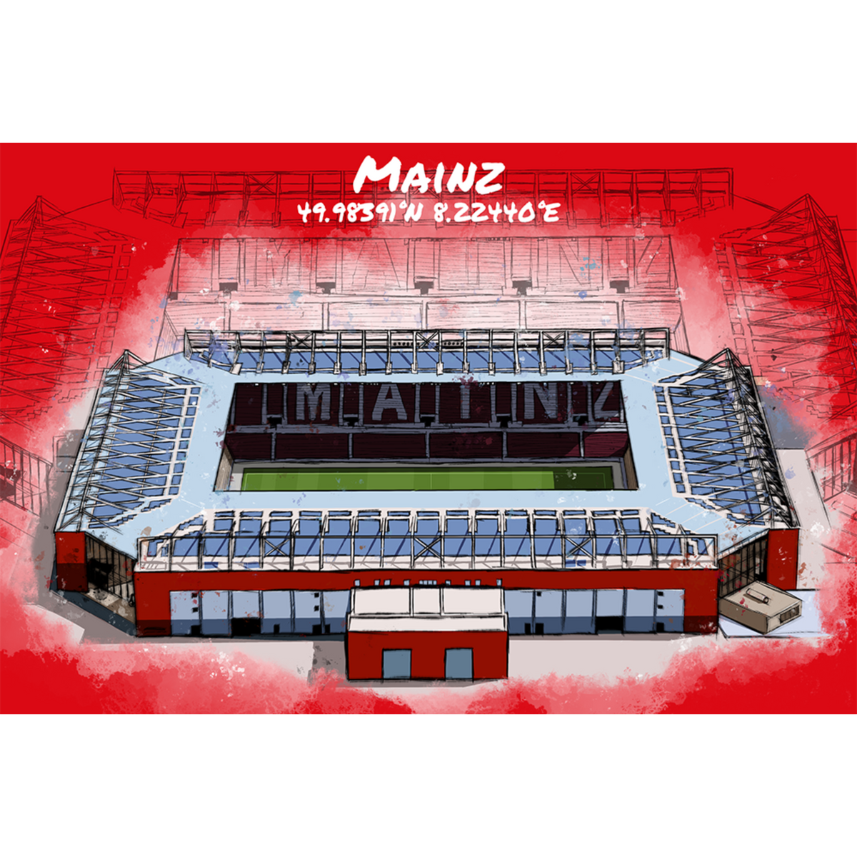 Stadion Poster Mainz Art Print