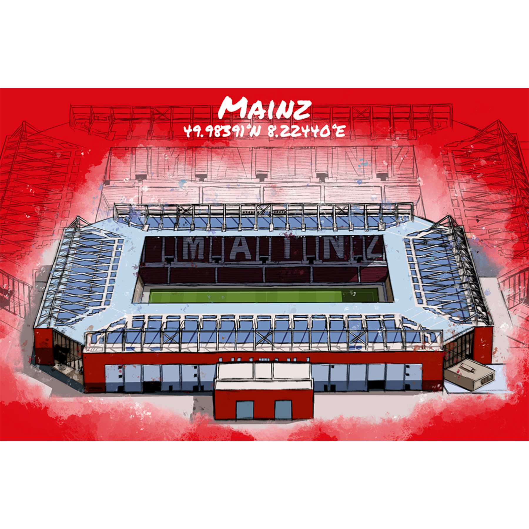 Stadion Poster Mainz Art Print