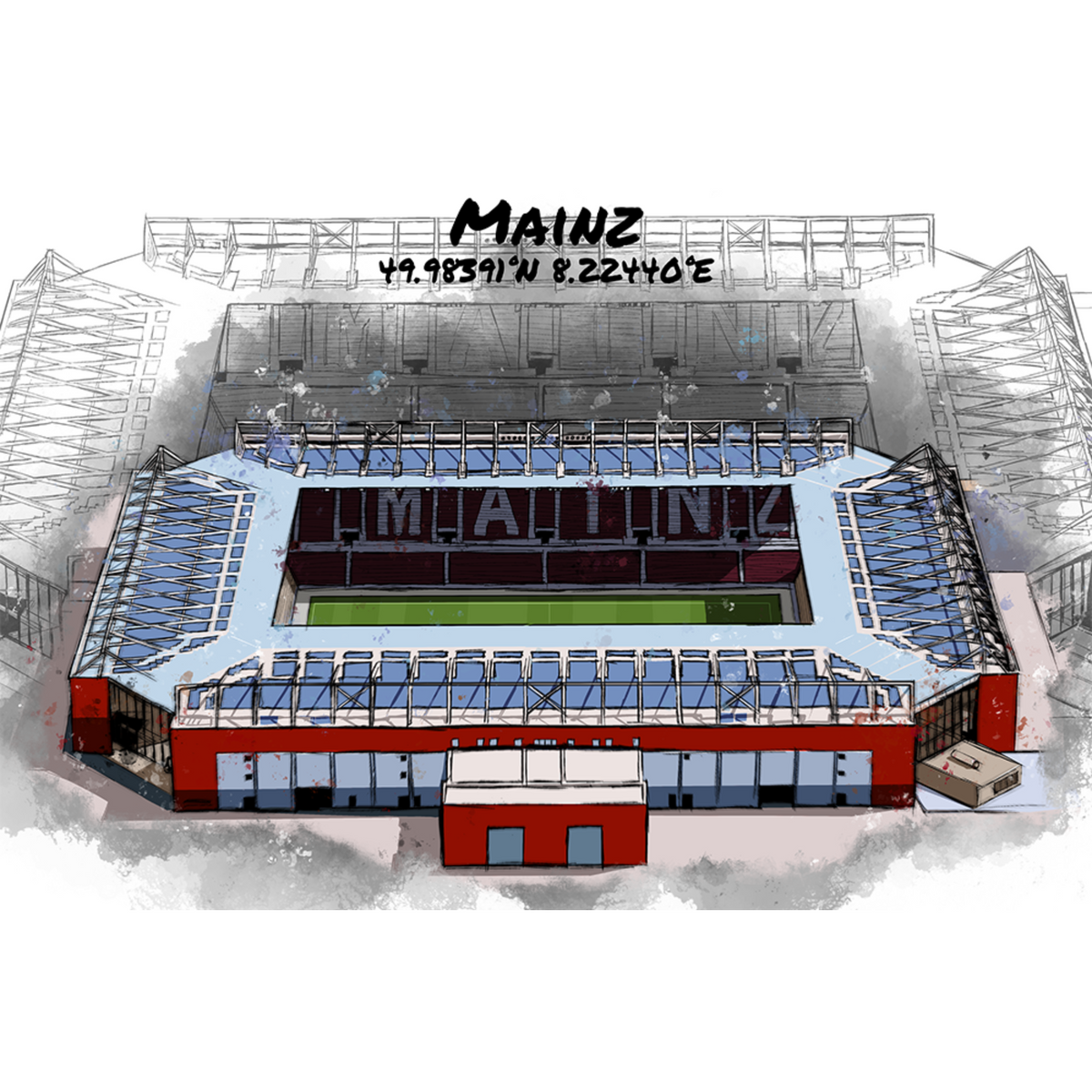 Stadion Poster Mainz Art Print