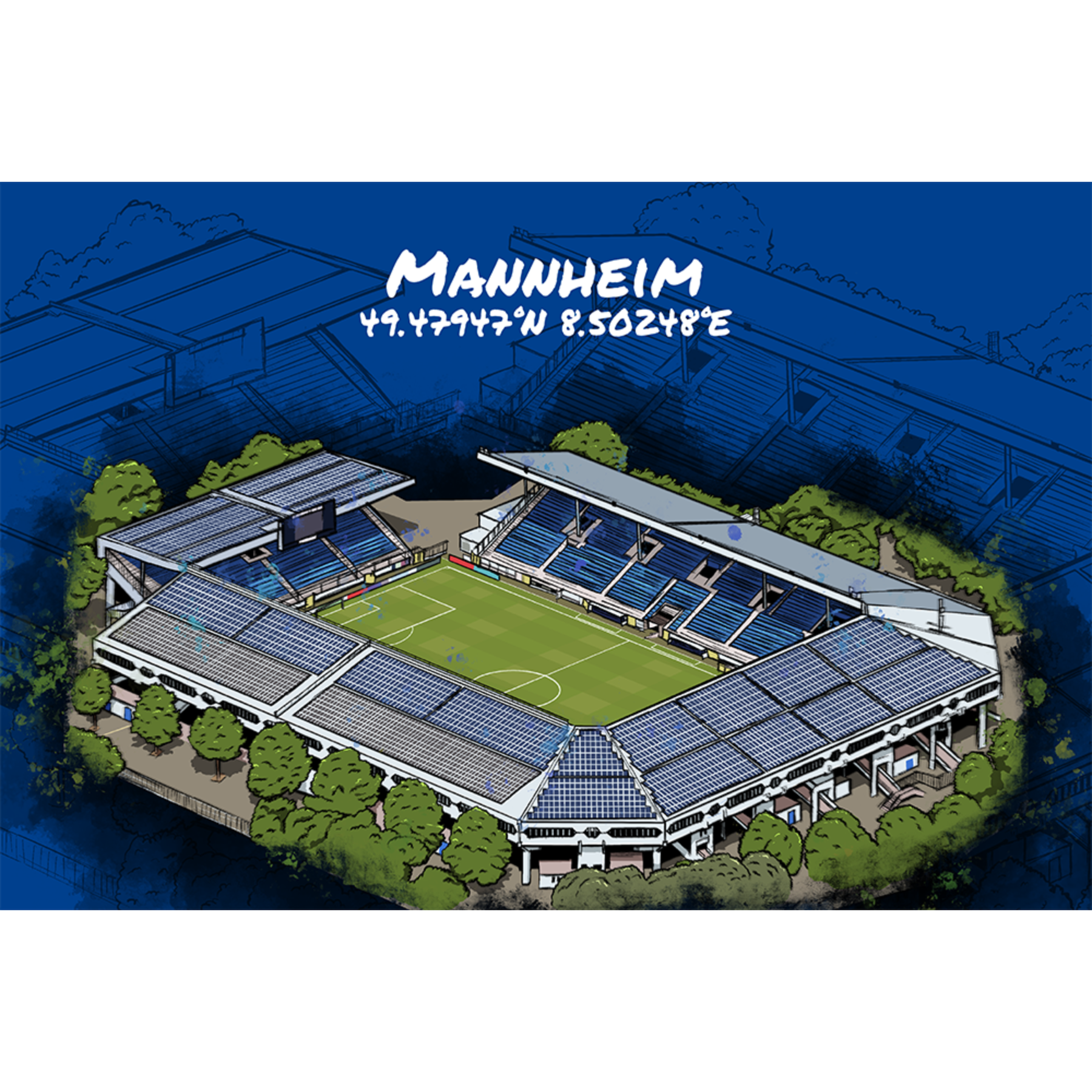 Stadion Poster Mannheim Art Print