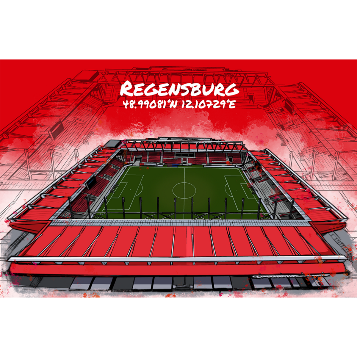 Stadion Poster Regensburg Art Print