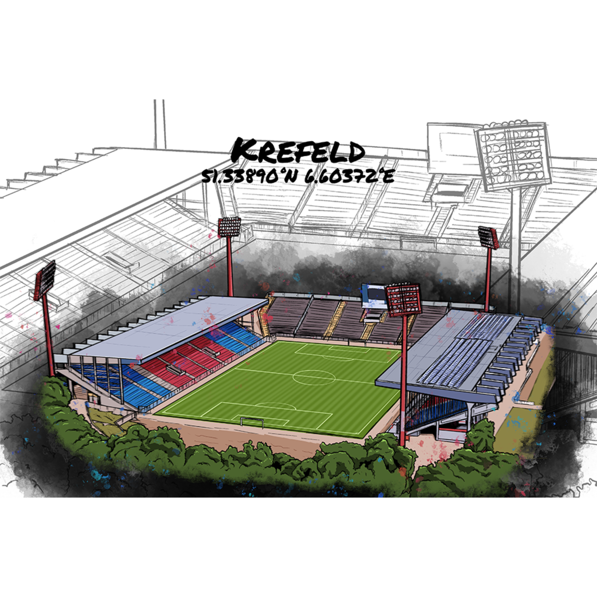 Stadion Poster Krefeld Art Print