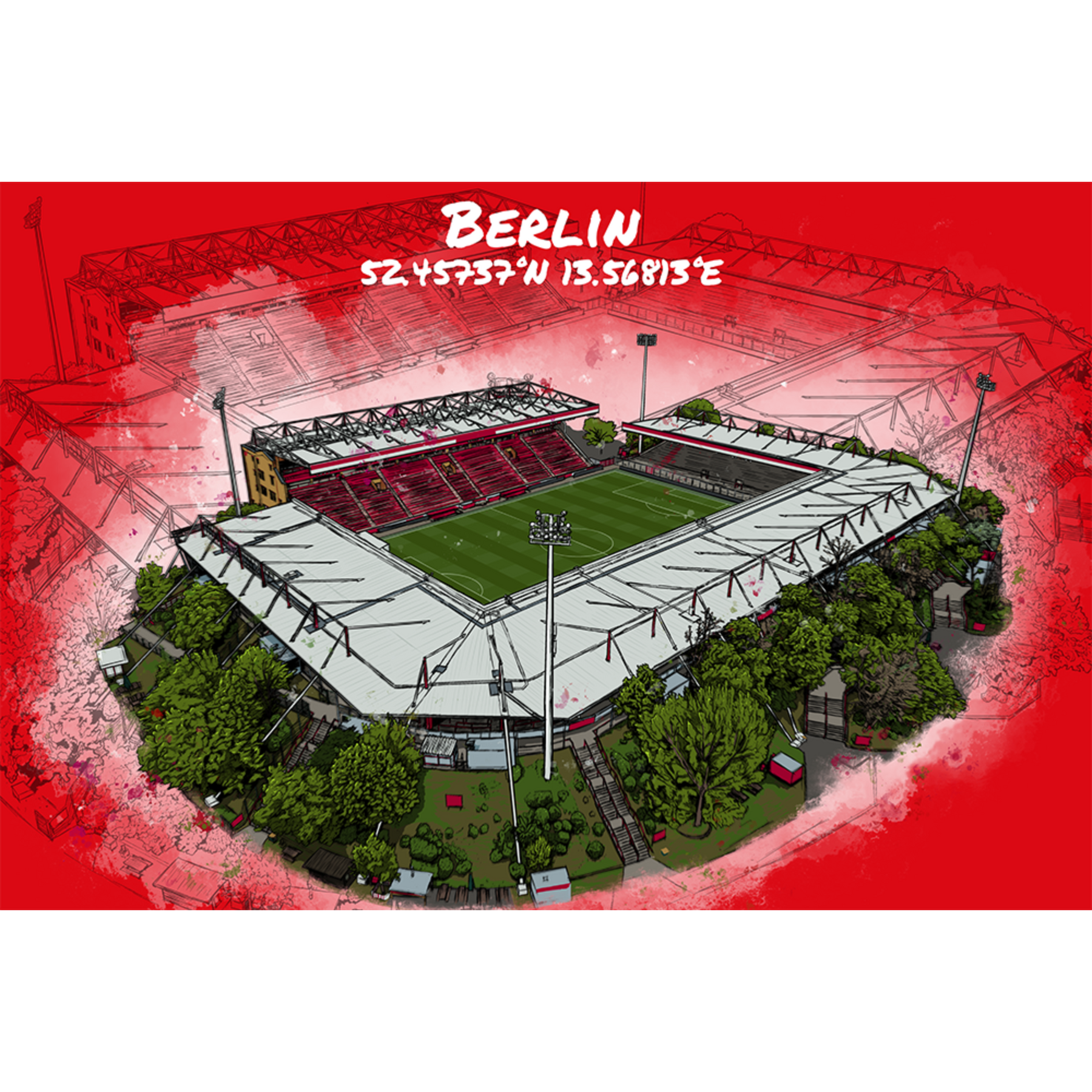 Stadion Poster Berlin Art Print
