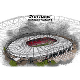 Stadion Poster Stuttgart Art Print