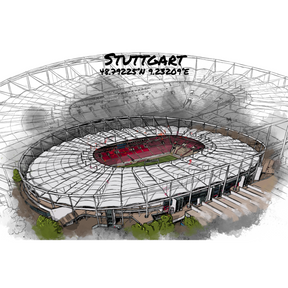 Stadion Poster Stuttgart Art Print