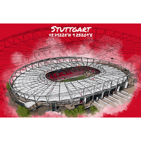 Stadion Poster Stuttgart Art Print