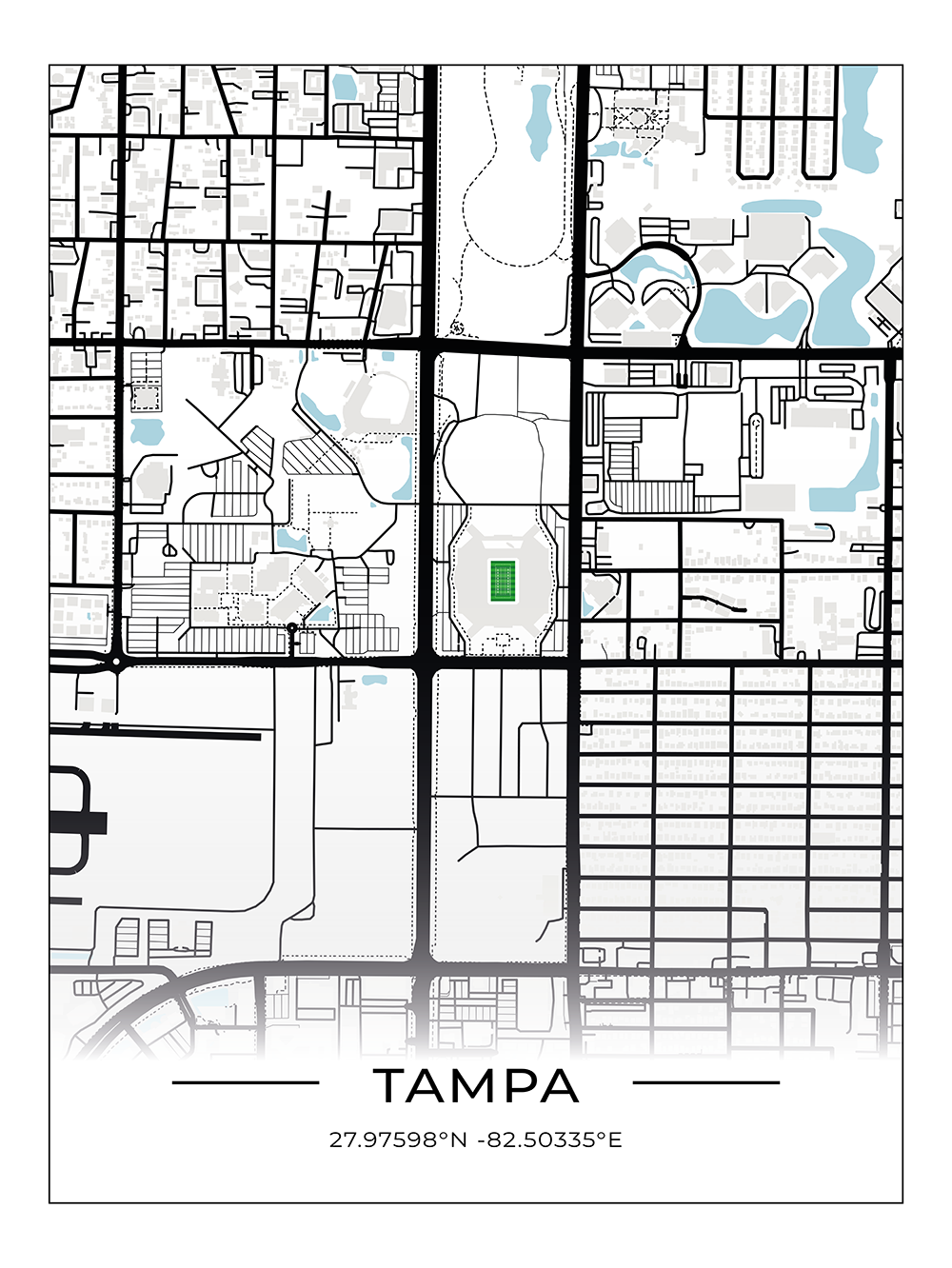 Football Stadion Map Poster Tampa