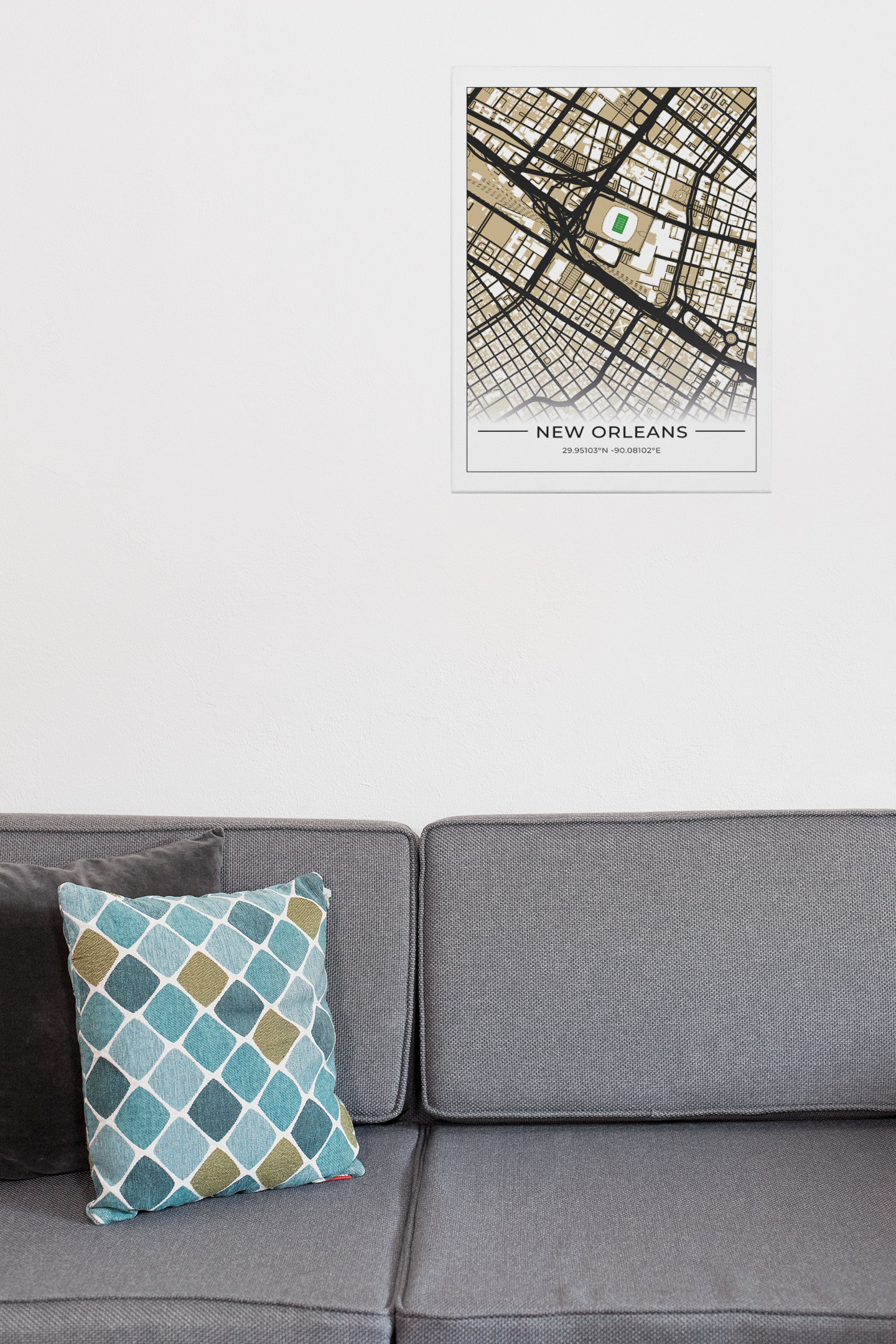 Football Stadion Map Poster New Orleans