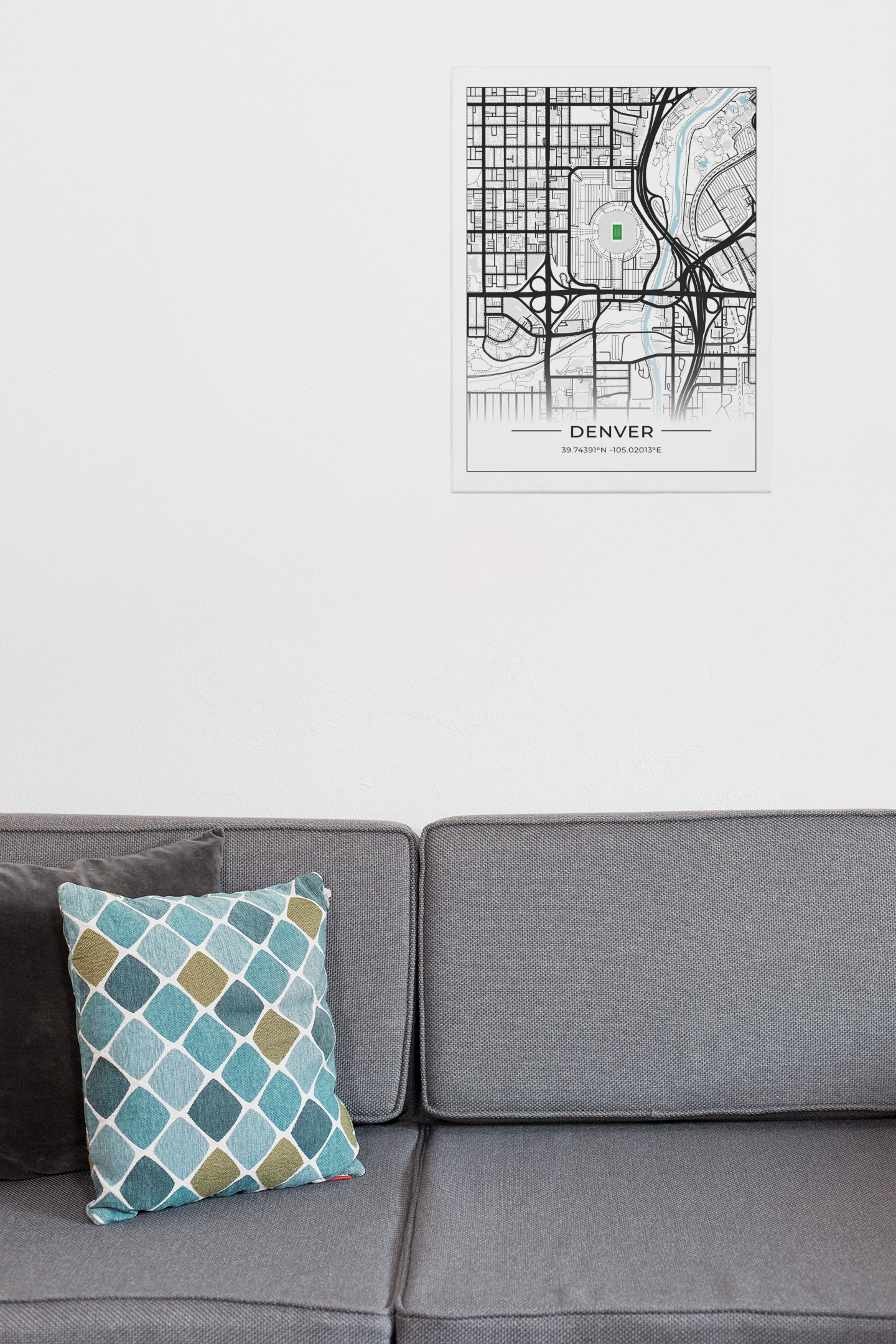 Football Stadion Map Poster Denver