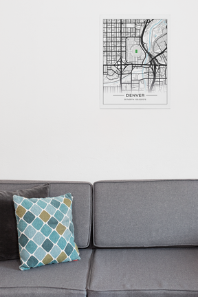 Football Stadion Map Poster Denver