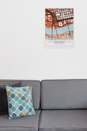 Football Stadion Map Poster Cincinnati