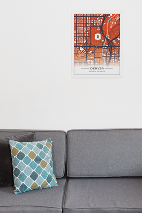Football Stadion Map Poster Denver