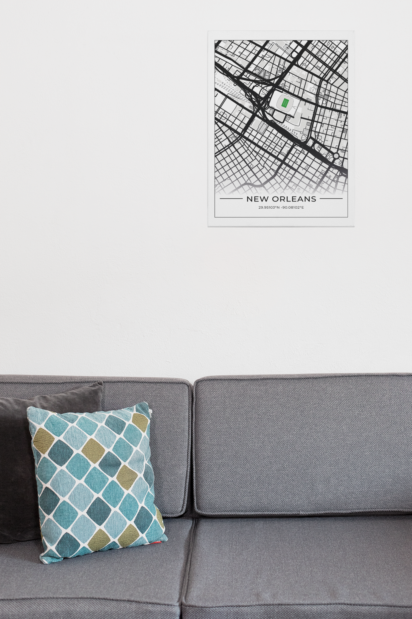 Football Stadion Map Poster New Orleans
