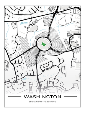 Football Stadion Map Poster Washington
