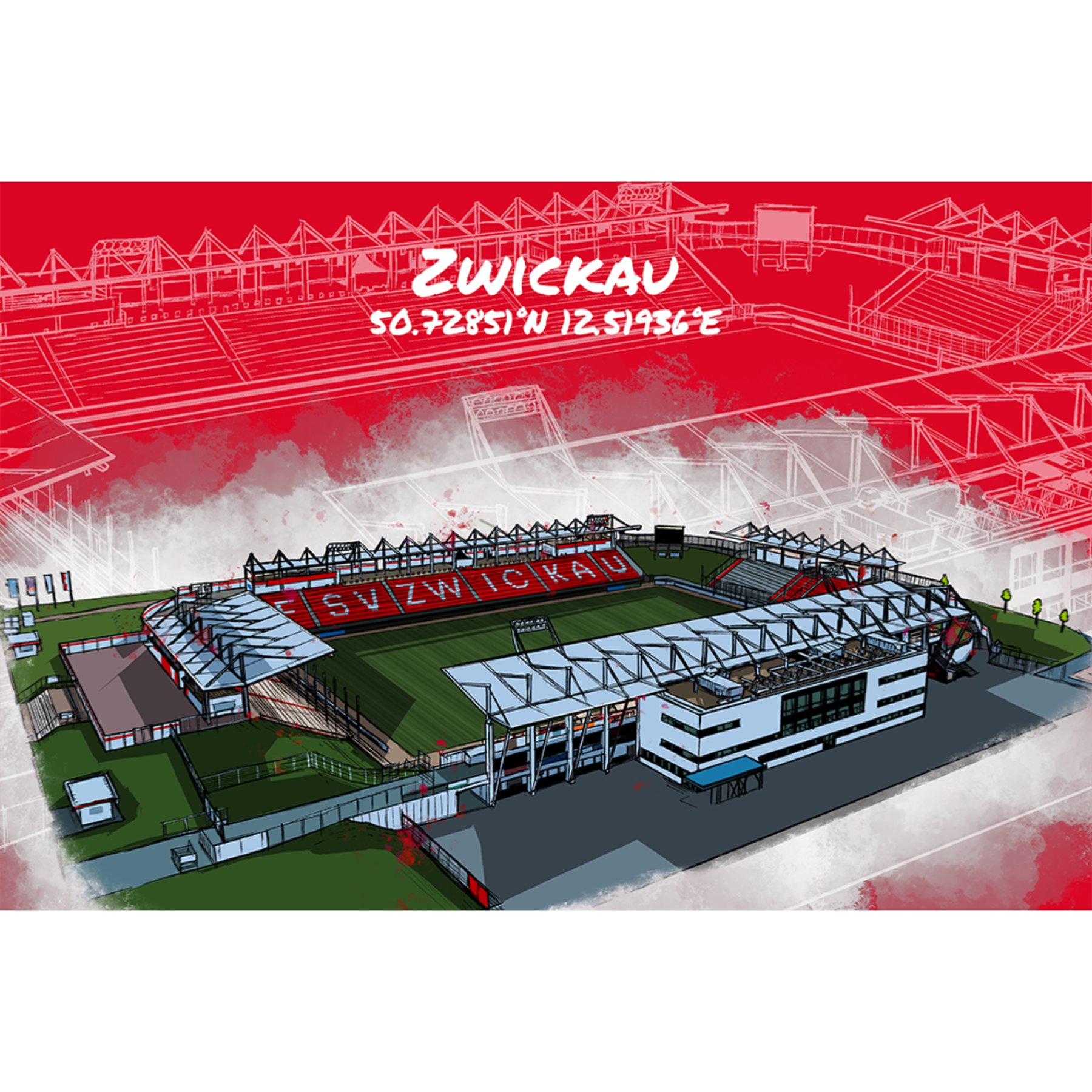 Stadion Poster Zwickau Art Print